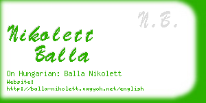 nikolett balla business card